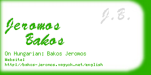 jeromos bakos business card